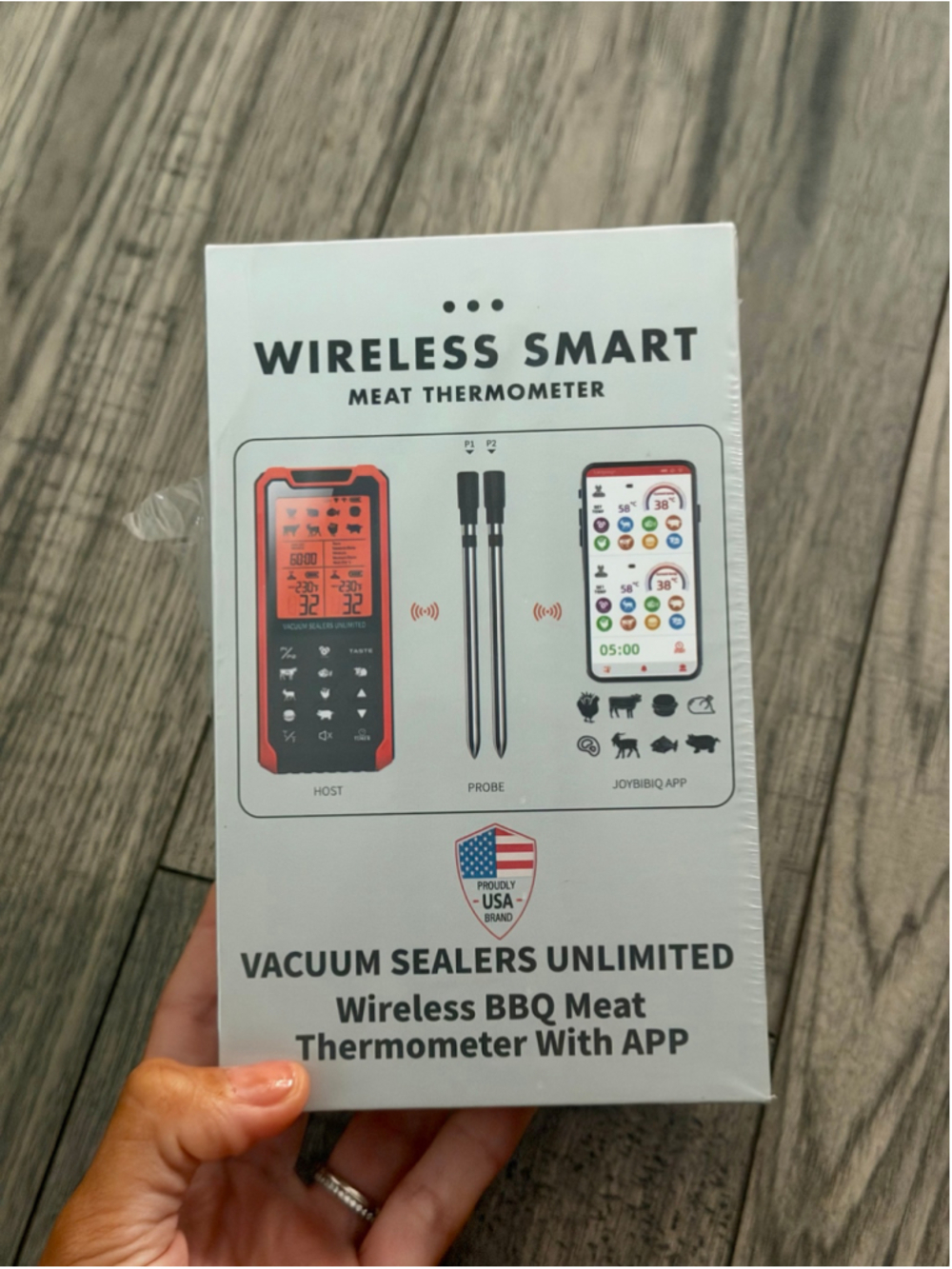 Unbranded Wireless Smart Meat Thermometer One Size White and Red